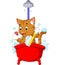 Cute Cat bathing time