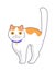 Cute Cat with Big Eyes Blue Collar on Neck Vector