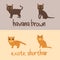 Cute Cat Breeds Cartoon Animal Illustration Type of Havana Brown and Exotic Shorthair To Background or Wallpaper