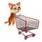 Cute cat cartoon character with trolly