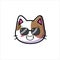 cute cat cartoon illustration with a cool expression