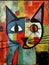 Cute cat casso painted in the style of one of the famous painters