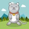 Cute cat with collar adorable landscape natural