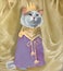 Cute cat in crown and royal robes