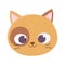 Cute cat face feline cartoon animal icon