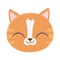 Cute cat face feline cartoon animal icon