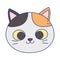 Cute cat face feline cartoon animal icon