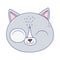 Cute cat face feline cartoon animal icon