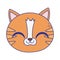 Cute cat face feline cartoon animal icon