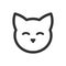 Cute cat face outline icon