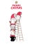 Cute cat friends group stack Christmas tree for Christmas day and New year. Winter concept. Doodle cartoon style  Draw