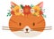 Cute cat head sticker. Pretty animal portrait