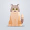 Cute cat icon fluffy adorable cartoon animal domestic kitty home pet concept flat full length