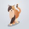 Cute cat icon fluffy adorable cartoon animal domestic kitty home pet concept flat full length