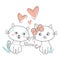 Cute cat illustration. Romantic animal concept