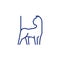 Cute Cat Kitten Standing Simple Line Logo