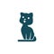 Cute Cat Kitten Standing Simple Logo Template