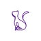 Cute Cat Kitten Standing Sitting Simple Line Logo