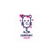 cute cat logo theme is suitable for use in the world