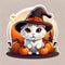 Cute Cat Magic: Detailed Halloween Sticker Collection