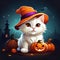 Cute Cat Magic: Detailed Halloween Sticker Collection