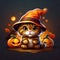 Cute Cat Magic: Detailed Halloween Sticker Collection