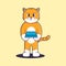 Cute Cat is Moody Cartoon Illustration