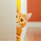 cute cat peeking around the corner, Generative Ai