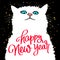 Cute cat. Quote happy new year