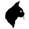 Cute cat silhouettes head