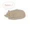Cute cat sleeping purring illustration vector sticker