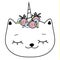 Cute cat with unicorn horn. Caticorn