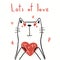 Cute cat Valentine card