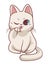 cute cat white anime style