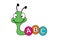 Cute Caterpillar Cartoon Character with ABC alphabet