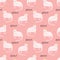 Cute caticorns seamless pattern. Birthday lettering. Cat unicorn, kitty magic party animal concept. Doodle cartoon stylish