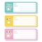 Cute cats on colorful background suitable for kid address label design