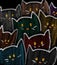 Cute cats illustration halloween art
