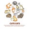 Cute cats kittens or pet domestic animals poster