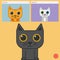 Cute cats with online meeting.