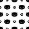 Cute cats seamless pattern, little kittens, texture for wallpapers, fabric, wrap, web page backgrounds, vector illustration