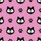 Cute cats seamless pattern, little kittens, texture for wallpapers, fabric, wrap, web page backgrounds, vector illustration
