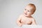 Cute Caucasian Baby Smile Copy Space Portrait