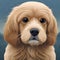 Cute cavoodle puppy illustration - ai generated image