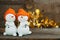 Cute ceramic toy pair snowmen