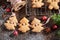 Cute chain made of gingerbread cookies as special Christmas decoration