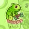 Cute Chameleon Lizard Logo Mascot