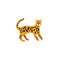 Cute character cartoon style of cat. Icon of bengal breed for different design.