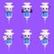 Cute character vaccine anti virus set bundle. vector illustration flat cartoon. Cute vaccine anti virus character set concept