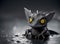 Cute charcoal black baby dragon created with Generative AI